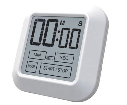 Cuadrado magnético digital cuenta-arriba cuenta-abajo temporizador de cocina con reloj y pantalla táctil